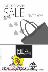 End of Season Sale Addidas, Arrow and other Big Brands in Jammu Mittal Retails