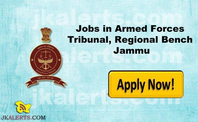 Jobs in Armed Forces Tribunal, Regional Bench Jammu