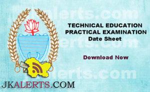 Kashmir Govt. Polytechnic Practical Exam Date Sheet