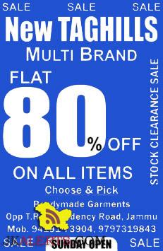 New Taghills Multi Brand Flat 80% on all items
