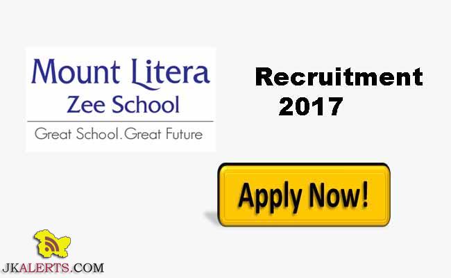 Mount Litera Zee School Recruitment 2017 , Mount Iitera Zee School Jobs Jammu