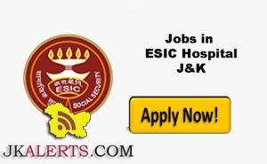 Employees State Insurance Corporation ,ESIC Jobs, ESIC Recruitment, :  Specialists and senior resident, J&K ESIC, Jobs in Jammu,