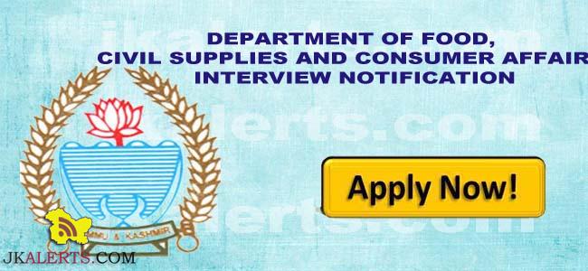 J&K Food Civil Supplies and Consumer Affairs Department Jobs Recruitment.