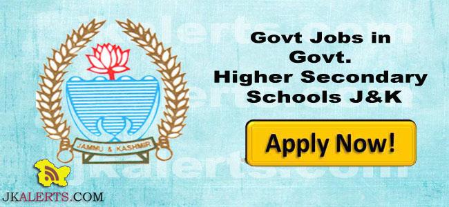 Jobs in Govt. Higher Secondary Schools of various districts