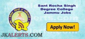 Sant Rocha Singh Degree College Jammu jobs