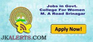 Women College Srinagar Jobs