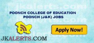 POONCH COLLEGE OF EDUCATION POONCH (J&K) JOBS