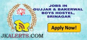 Tutors Jobs in Gujjar and Bakerwal Boys Hostel.