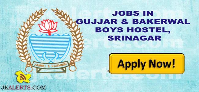 Tutors Jobs in Gujjar and Bakerwal Boys Hostel.