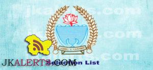 JKSSB Final Selection Lists for Various Posts for Various Departments