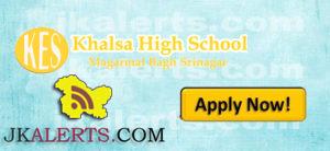 khalsa high school khs Srinagar jobs
