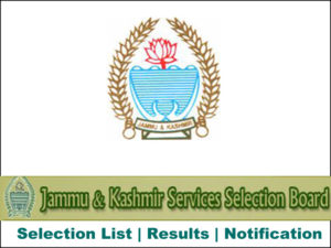 JKSSB Various Selection Lists