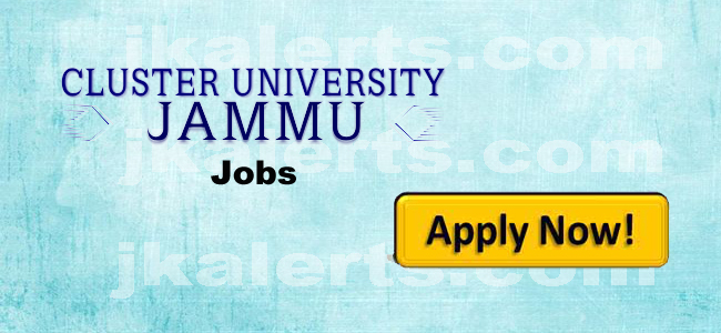 Jobs in Cluster University of Jammu.
