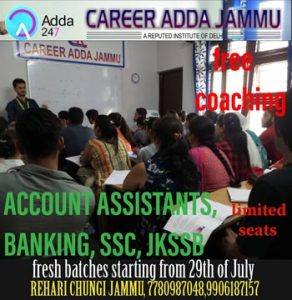 CAREER ADDA PROVIDES,FREE COACHING, COMPETITIVE EXAMS.