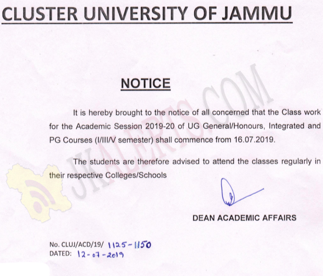 Cluster University of Jammu Class work