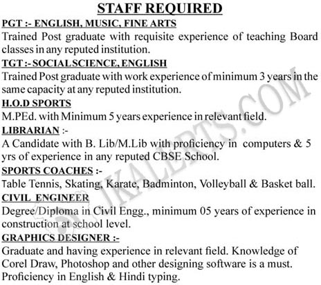 G.D. Goenka Public School Jammu Recruitment 2019.