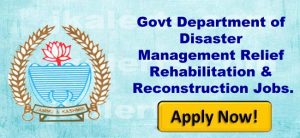 J&K Govt Department of Disaster Management Relief Rehabilitation & Reconstruction Jobs.
