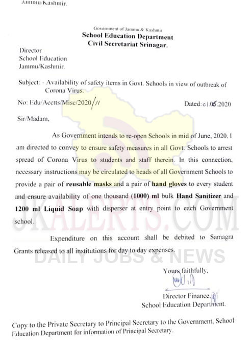 Schools ,Kashmir likely ,reopen ,Mid June 2020.