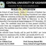 Central university Kashmir Jobs