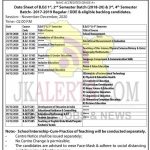 Kashmir University B.Ed Date Sheet.