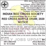 IRCS Red Cross Raffle Draw 2020 Jammu notice.