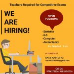 Teachers required , Competitive Exams.