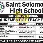 Teacher jobs in Saint Solomom High School Srinagar.