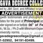 Bhargava Degree College Samba Jobs Recruitment 2021.