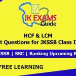 HCF & LCM Important Questions for JKSSB Class IVth Exam.