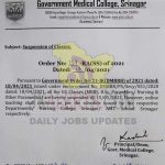 GMC Srinagar Suspended Classes.