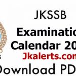 JKSSB Examination Calendar/Schedule 2021.