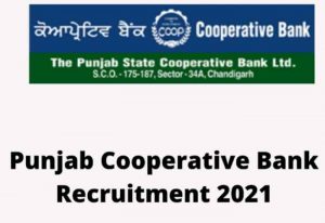 Punjab State Cooperative Bank jobs recruitment 2021.