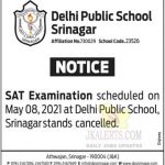 DPS Srinagar Cancelled SAT Examination.