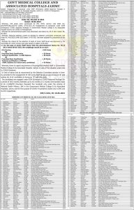 GMC Jammu Junior Staff Nurses Selection list.