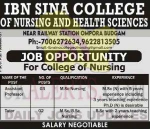 IBN SINA College of Nursing Jobs