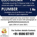 Electrician and Plumber Jobs in Srinagar.