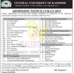 Central University of Kashmir Admission Notification