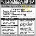 MIET B.E Lateral entry admission 2021.
