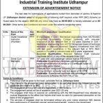 ITI Udhampur Jobs recruitment 2021.