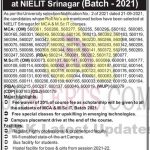 NIELIT Srinagar MCA, M.Sc IT courses selection list.