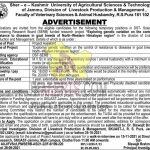 SKUAST Jammu jobs recruitment 2021 Project Assistant posts.