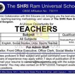 The SHRI Ram Universal Schools Jammu Jobs.