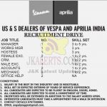 US & S Dealers of Vespa and Aprilia India Jobs.