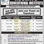 Teacher jobs in ASCENTS Educational Institute.