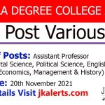 Dogra Degree College Jobs Recruitment 2021.