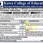 Kawa College of Education Jammu Jobs.