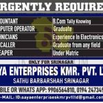 Saya Enterprises Srinagar Jobs.