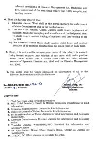 Declaration of Micro Containment Zone in Jammu.