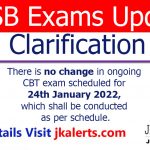Clarification on JKSSB 24th Jan exam.