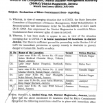 COVID-19 | Declaration of Micro Containment Zone in Jammu.